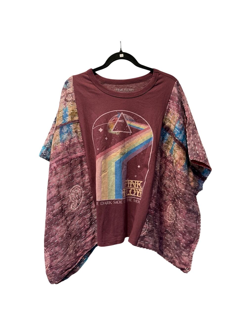 Pink Floyd Upcycled Kantha Tunic Top Shirt OS Handmade Boho